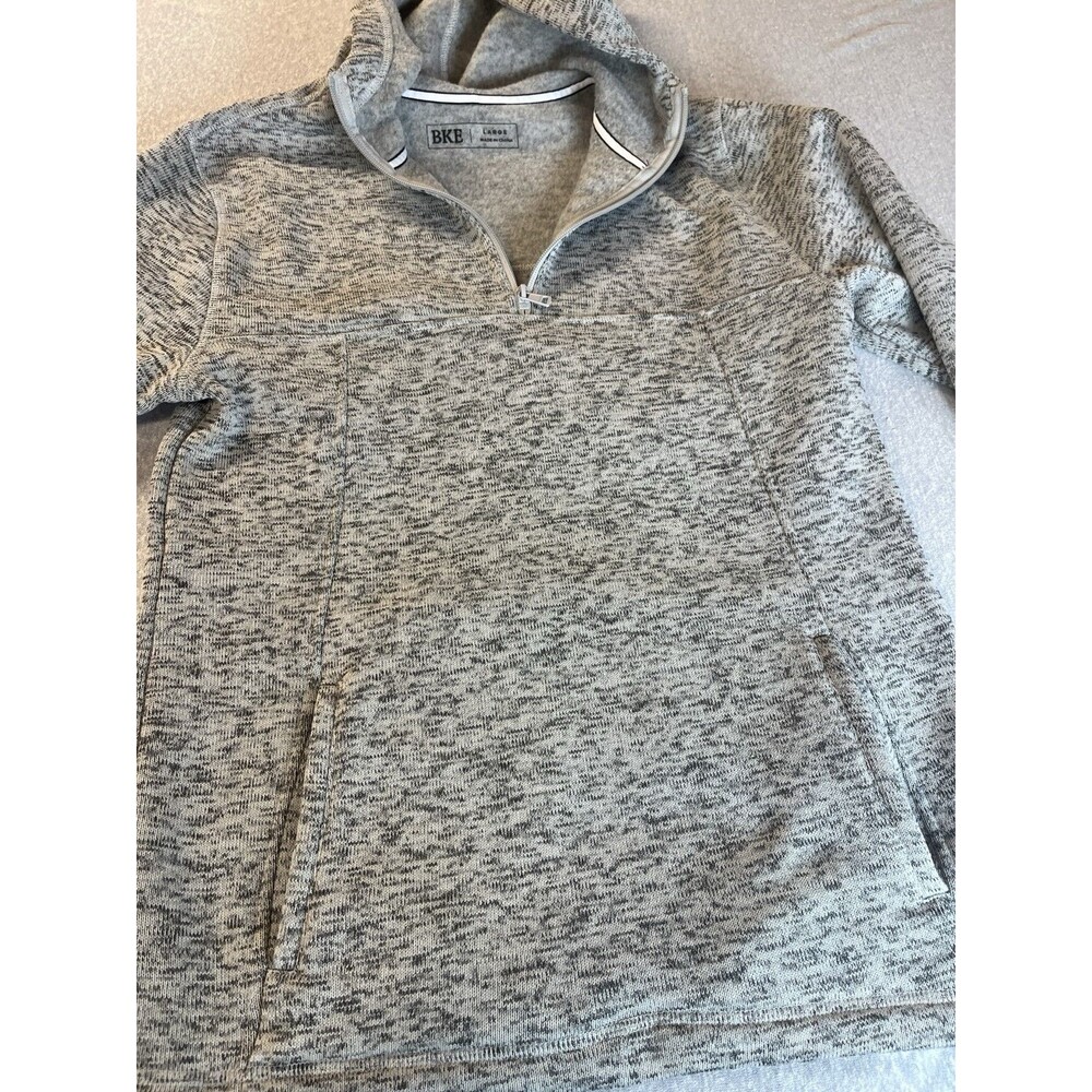 Buckle BKE Hoodie Gray Heathered Quarter Zip Men’s Lg Sweatshirt Pullover